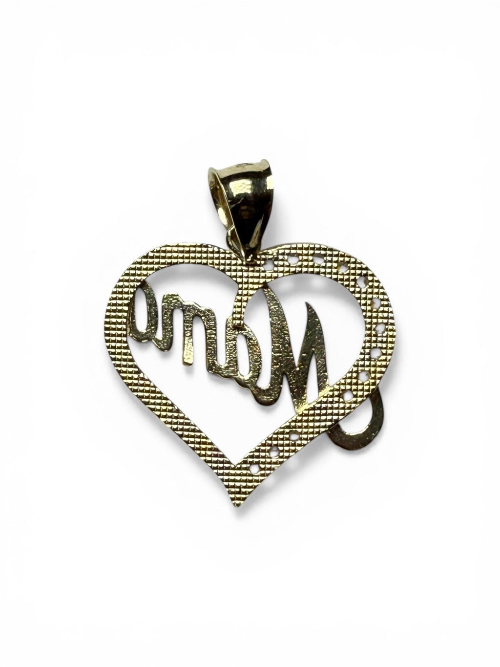 10K  Gold “Mama” Heart Pendant