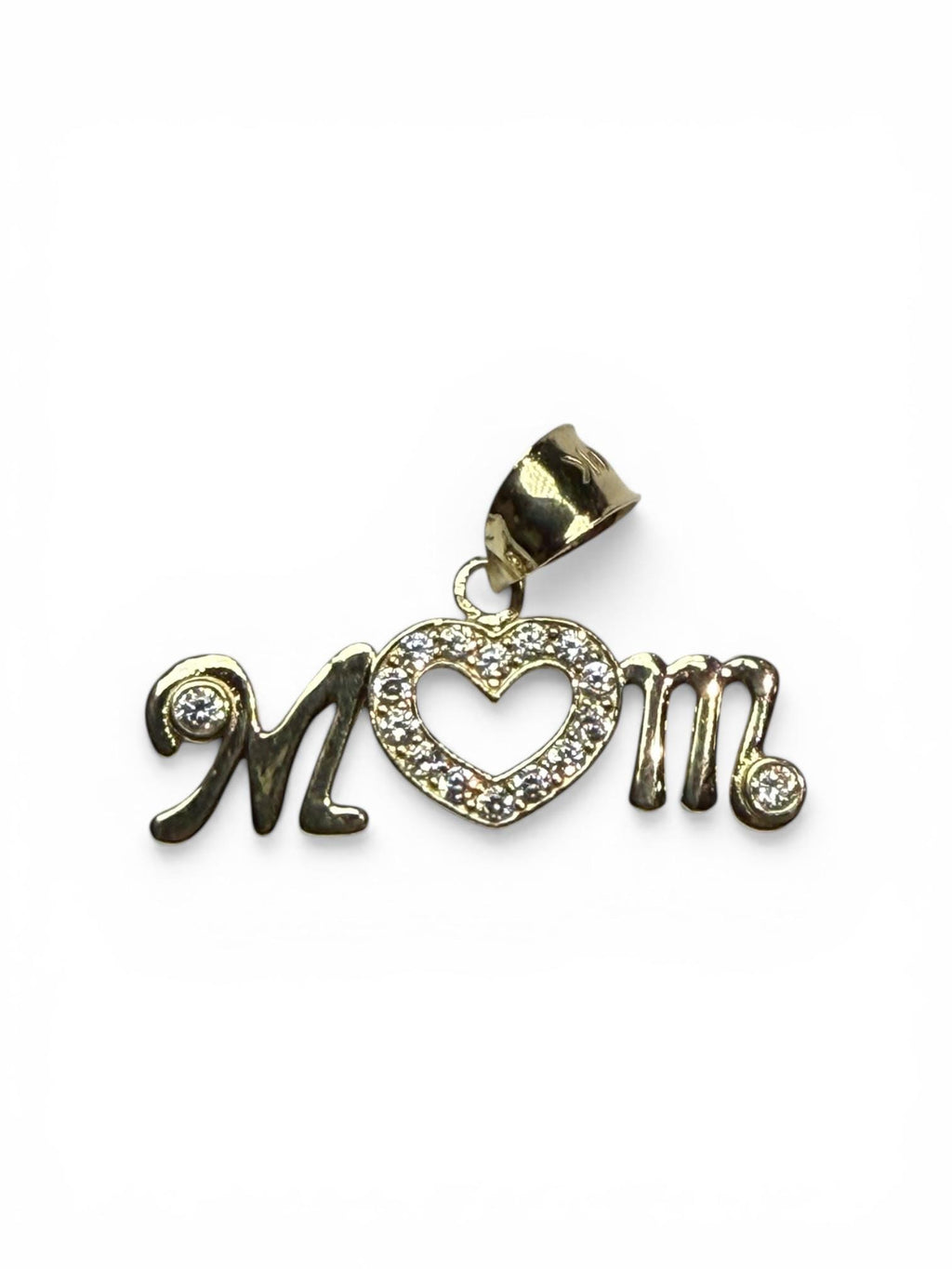 10K  Gold “Mom” Heart Pendant
