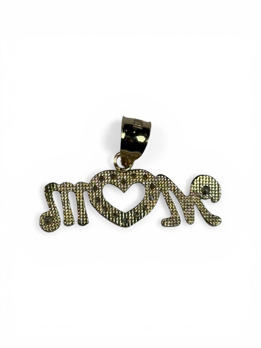 10K  Gold “Mom” Heart Pendant