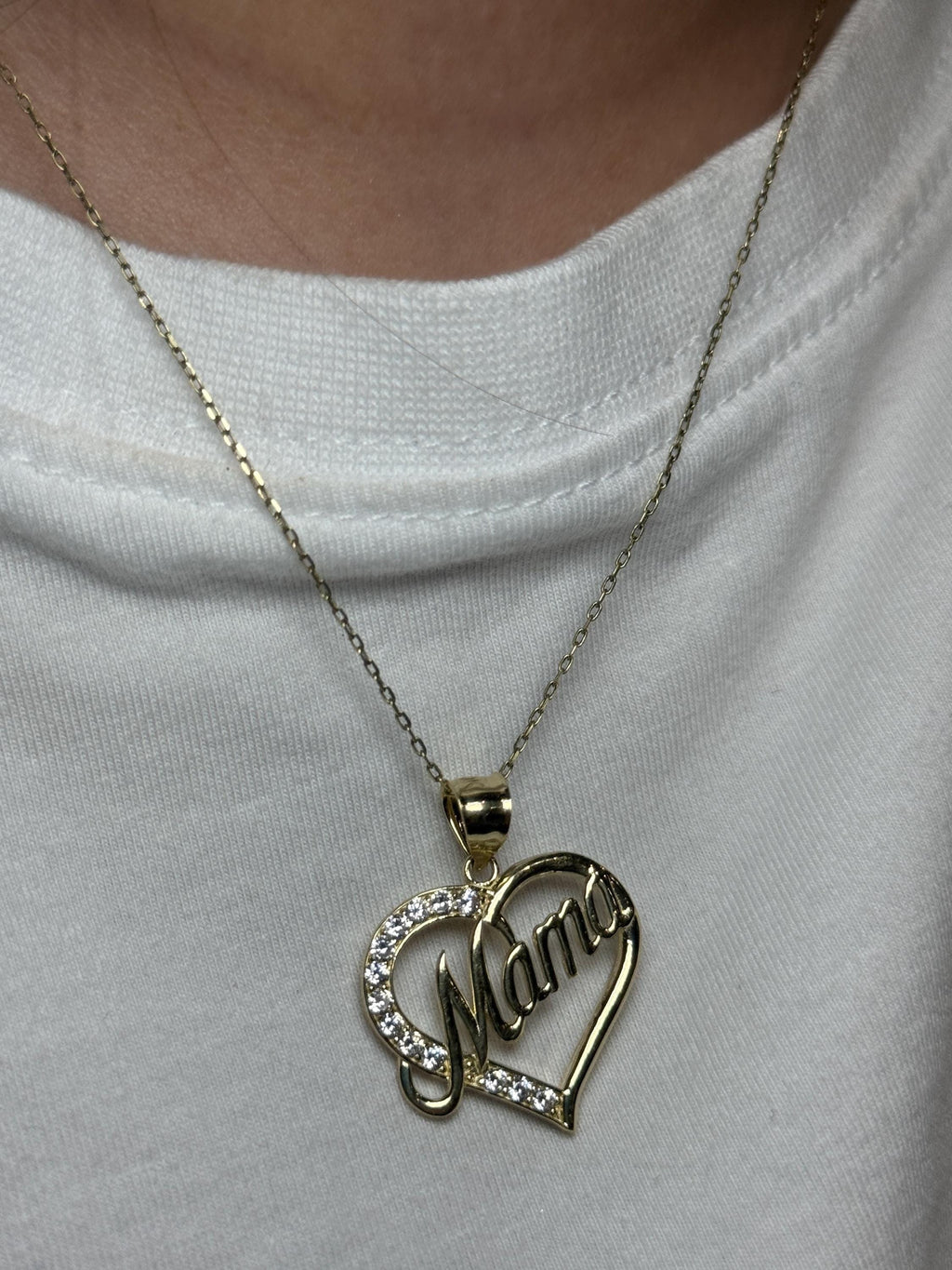 10K  Gold “Mama” Heart Pendant